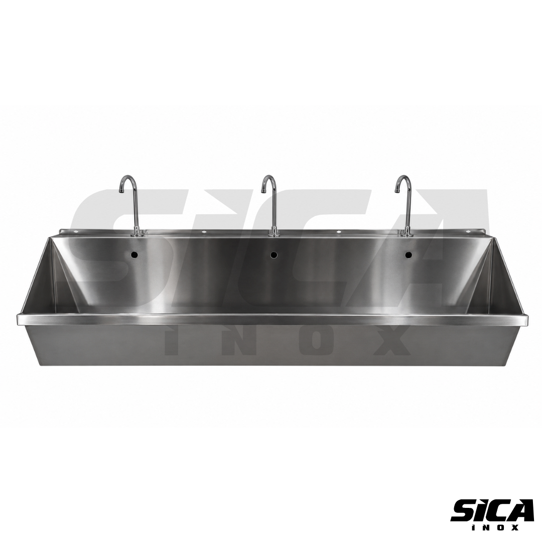 Lavatório em Aço Inox com 3 Torneiras - Imagem 2