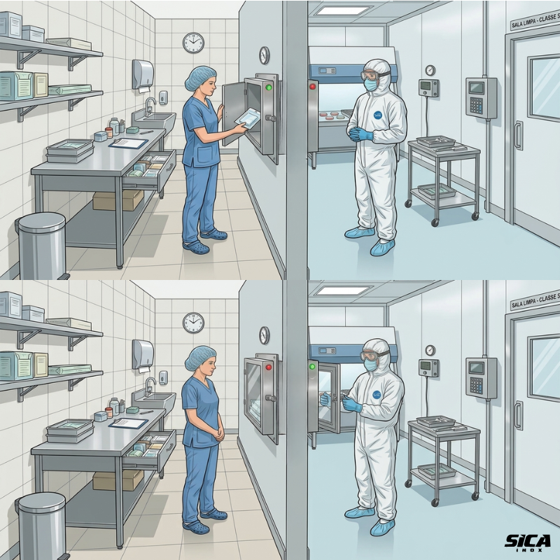 Pass Through Hospitalar fluxo de funcionamenot de um intertravamento 